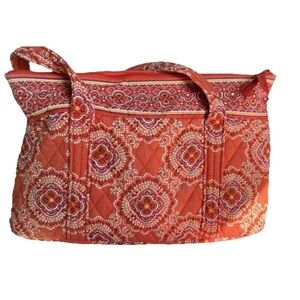 Vera Bradley Vibrant Orange Quilted Tote Bag with matching wallet​